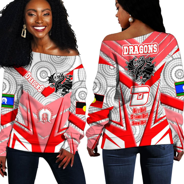 Love New Zealand Clothing - St. George Illawarra Dragons Naidoc 2022 Sporty Style Off Shoulder Sweaters A35 | Love New Zealand