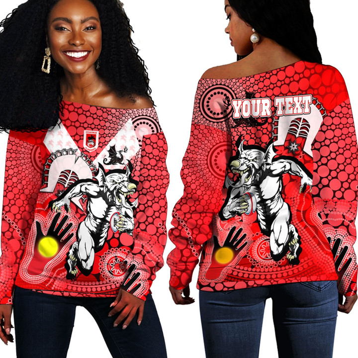 Love New Zealand Clothing - St. George Illawarra Dragons Naidoc New Off Shoulder Sweaters A35 | Love New Zealand