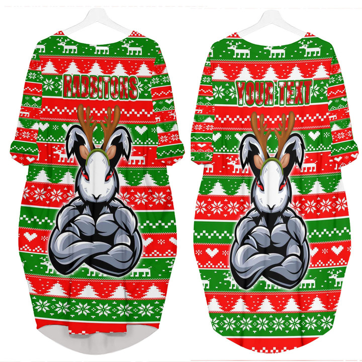 Love New Zealand Clothing - (Custom) South Sydney Rabbitohs Christmas 2022 Batwing Pocket Dress A35 | Love New Zealand