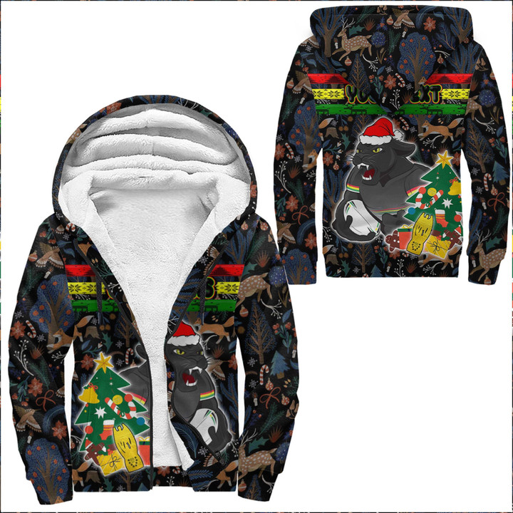 Love New Zealand Clothing - (Custom) Penrith Panthers Chritsmas 2022 Sherpa Hoodies A35 | Love New Zealand