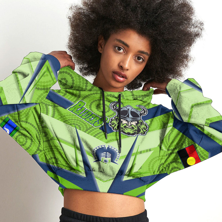 Love New Zealand Clothing - Canberra Raiders Naidoc 2022 Sporty Style Croptop Hoodie A35 | Love New Zealand