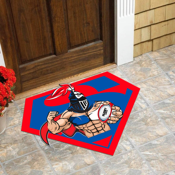 Love New Zealand Custom Shape Rubber Doormat - Newcastle Knights Superman Custom Shape Rubber Doormat A35