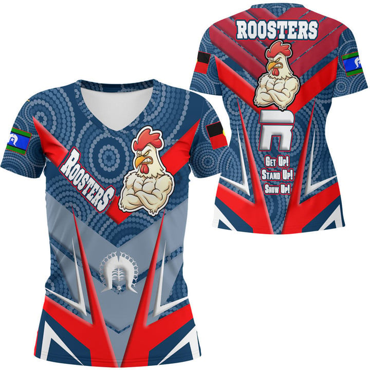 Love New Zealand Clothing - Sydney Roosters Naidoc 2022 Sporty Style V-neck T-shirt A35 | Love New Zealand