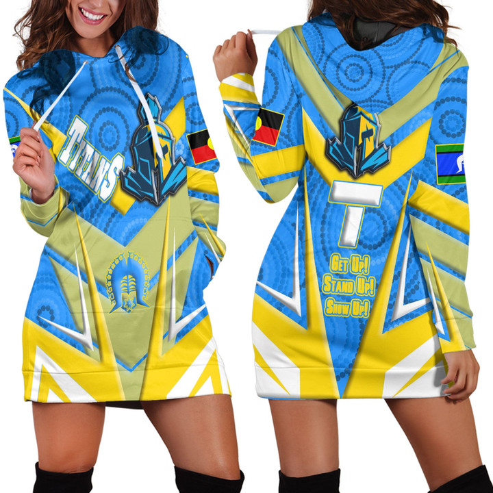 Love New Zealand Clothing - Gold Coast Titans Naidoc 2022 Sporty Style Hoodie Dress A35 | Love New Zealand