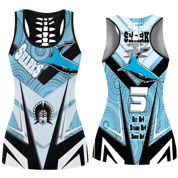 Love New Zealand Clothing - Cronulla-Sutherland Sharks Naidoc 2022 Sporty Style Hollow Tank Top A35 | Love New Zealand