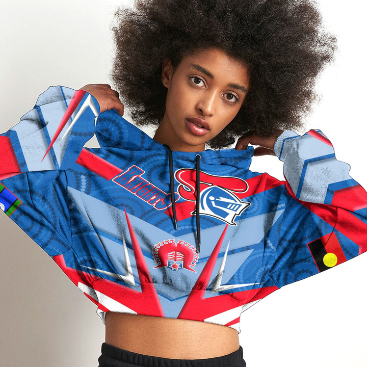 Love New Zealand Clothing - Newcastle Knights Naidoc 2022 Sporty Style Croptop Hoodie A35 | Love New Zealand