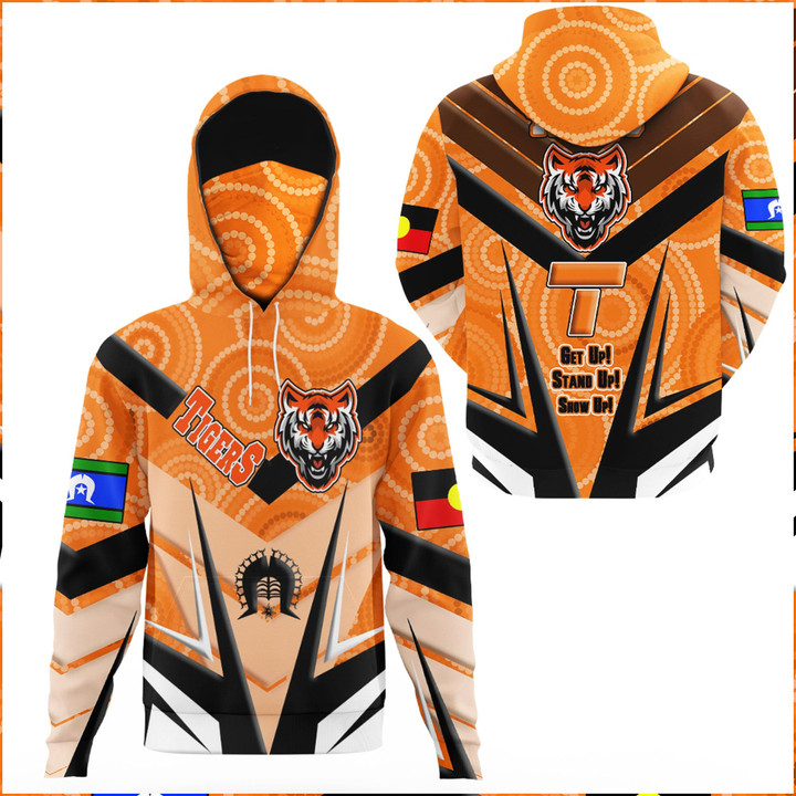 Love New Zealand Clothing - West Tigers Naidoc 2022 Sporty Style Hoodie Gaiter A35 | Love New Zealand