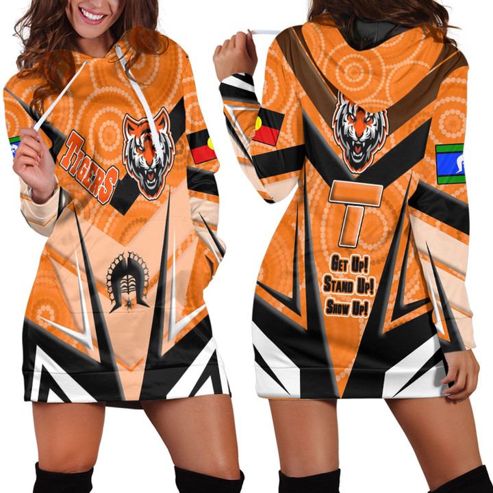 Love New Zealand Clothing - West Tigers Naidoc 2022 Sporty Style Hoodie Dress A35 | Love New Zealand