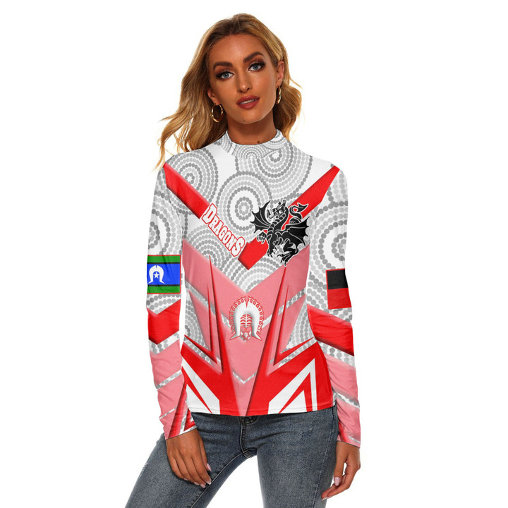 Love New Zealand Clothing - St. George Illawarra Dragons Naidoc 2022 Sporty Style Women's Stretchable Turtleneck Top A35 | Love New Zealand