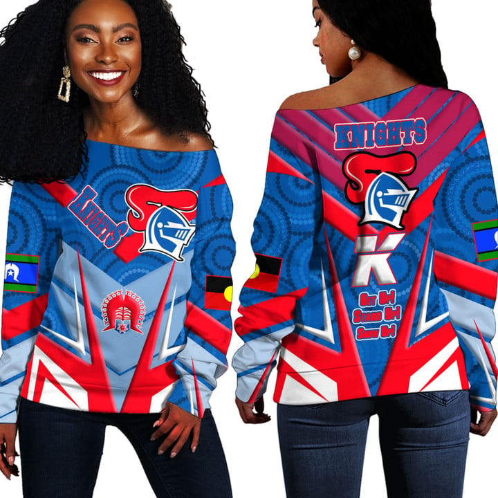 Love New Zealand Clothing - Newcastle Knights Naidoc 2022 Sporty Style Off Shoulder Sweaters A35 | Love New Zealand
