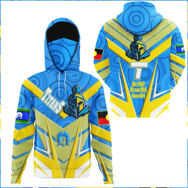 Love New Zealand Clothing - Gold Coast Titans Naidoc 2022 Sporty Style Hoodie Gaiter A35 | Love New Zealand