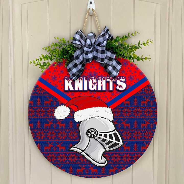 Love New Zealand Wooden Sign - (Custom) Newcastle Knights Christmas Round Wooden Sign A31 | Lovenewzealand.co
