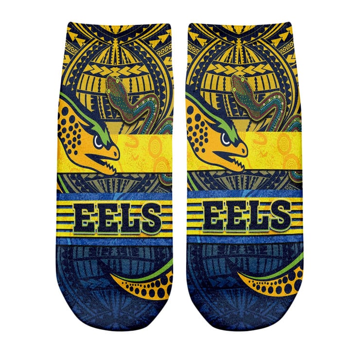 Love New Zealand Socks - (Custom) Parramatta Eels Tattoo Style Ankle Socks A31 | Lovenewzealand.co