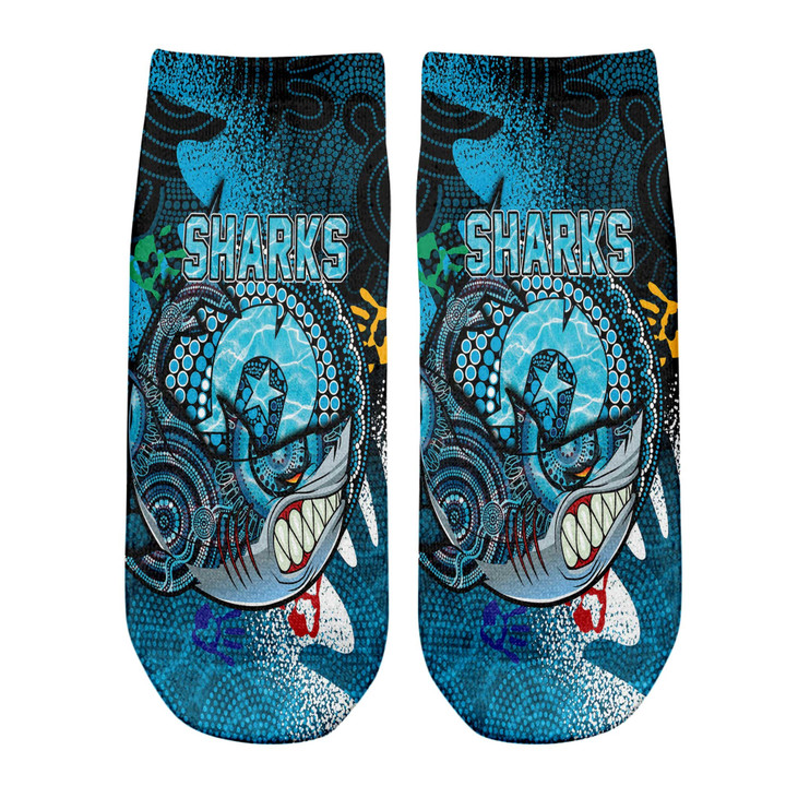 Love New Zealand Socks - Cronulla-Sutherland Sharks Naidoc 2022 Ankle Socks A31 | Lovenewzealand.co