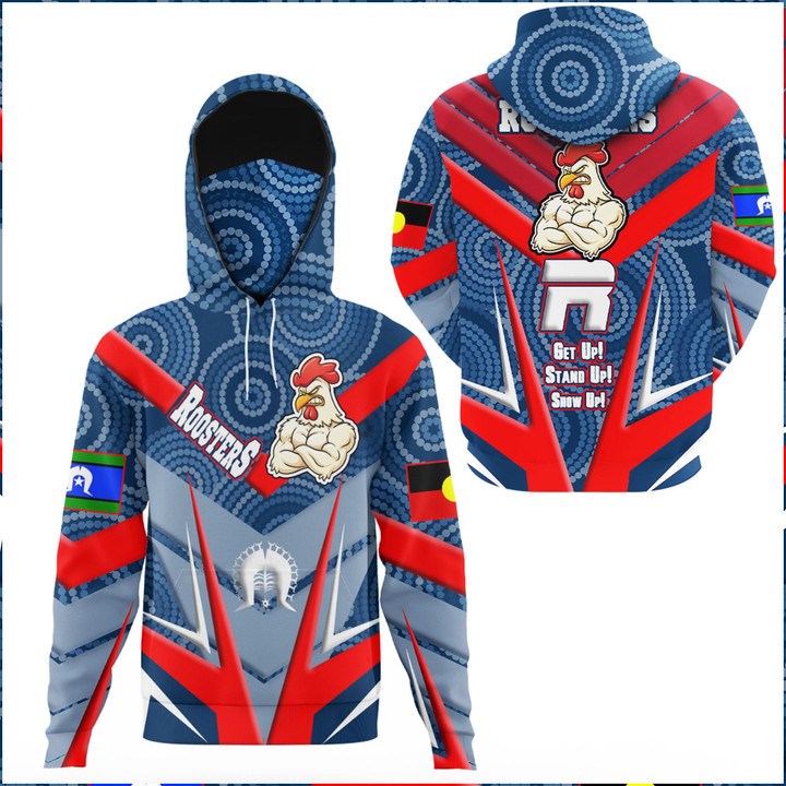 Love New Zealand Clothing - Sydney Roosters Naidoc 2022 Sporty Style Hoodie Gaiter A35 | Love New Zealand