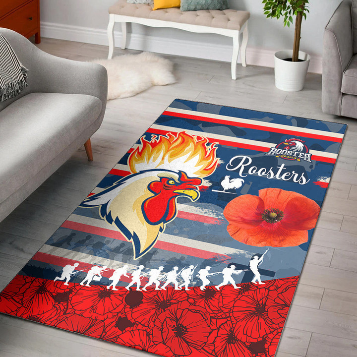 Love New Zealand Area Rug - Sydney Roosters Style Anzac Day New Area Rug | africazone.store
