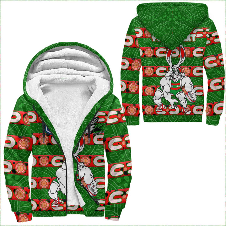 Love New Zealand Clothing - South Sydney Rabbitohs Comic Style Sherpa Hoodies A35 | Love New Zealand