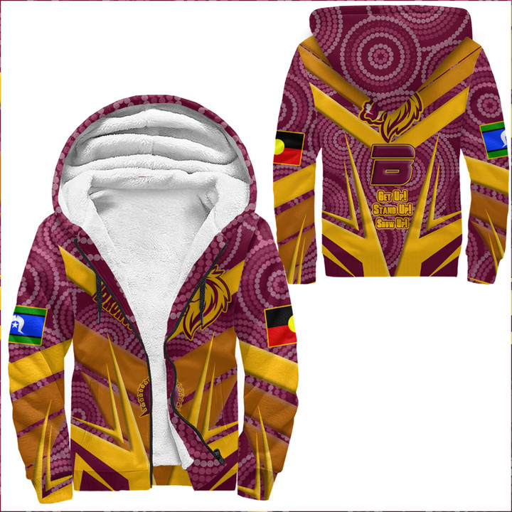 Love New Zealand Clothing - Brisbane Broncos Naidoc 2022 Sporty Style Sherpa Hoodies A35 | Love New Zealand