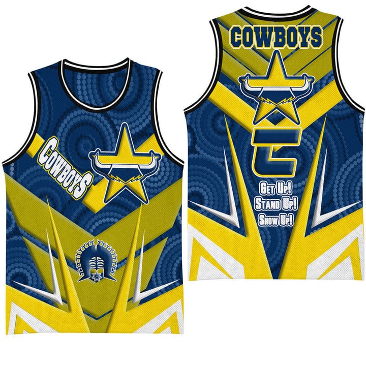 Love New Zealand Clothing - North Queensland Cowboys Naidoc 2022 Sporty Style Basketball Jersey A35 | Love New Zealand