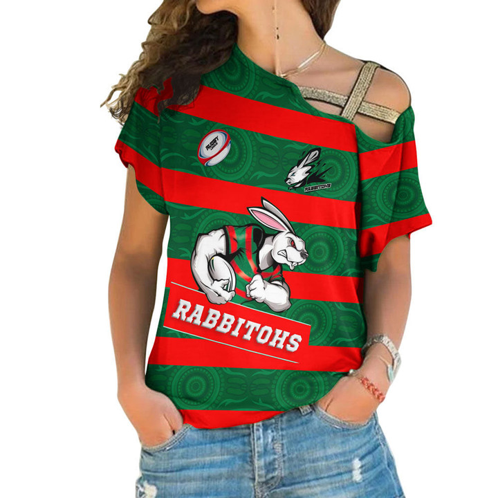 Love New Zealand Clothing - (Custom) South Sydney Rabbitohs One Shoulder Shirt A35