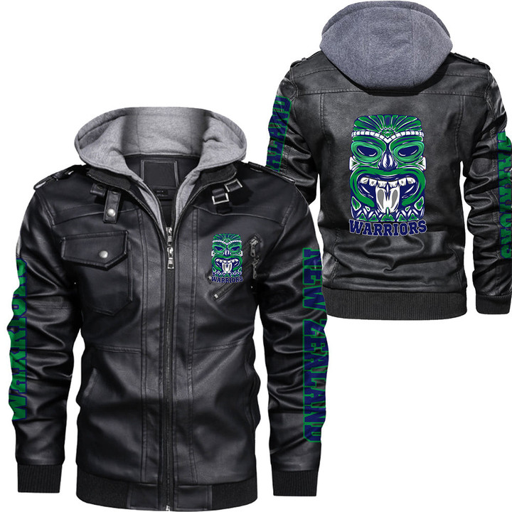 Love New Zealand Clothing - New Zealand Warriors Leather Jacket A35