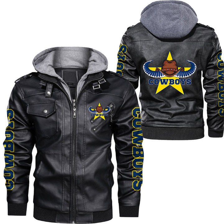Love New Zealand Clothing - North Queensland Cowboys Leather Jacket A35