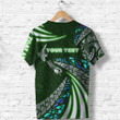 (Custom Personalised) Maori New Zealand T Shirt Silver Fern Sport Style - Green