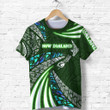 (Custom Personalised) Maori New Zealand T Shirt Silver Fern Sport Style - Green | Lovenewzealand.co
