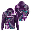 (Custom Personalised) Maori New Zealand Zip Hoodie Silver Fern Sport Style - Purple TH12| Lovenewzealand.co