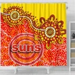 Gold Coast Shower Curtain Sun Aboriginal TH4 | Lovenewzealand.co