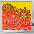 Gold Coast Shower Curtain Sun Aboriginal TH4 | Lovenewzealand.co