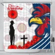 Australia Roosters Shower Curtain Anzac Day - Three Tiles Style TH12 | Lovenewzealand.co