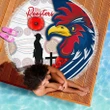 Love New Zealand Beach Blanket - Australia Roosters Beach Blanket Anzac Day - Three Tiles Style TH12