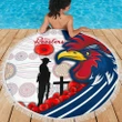 Love New Zealand Beach Blanket - Australia Roosters Beach Blanket Anzac Day - Three Tiles Style TH12