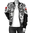 Tonga Polynesian Bomber Jacket (Women) - Tongan Pride (White) - Bn15 | Lovenewzealand.co