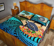 American Samoa Quilt Bed Set - Polynesian Turtle Coconut Tree And Plumeria A24 | Lovenewzealand.co