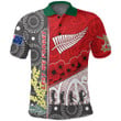 Australia Indigenous & New Zealand Maori Anzac (Red) Polo Shirt