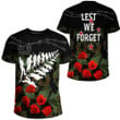 New Zealand Anzac Lest We Forget Poppy Camo T-shirt | Lovenewzealand.co
