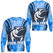 (Custom) Canterbury-Bankstown Bulldogs Blue Polygon - Rugby Team Sweatshirts Sweatshirts | Love New Zealand.co