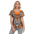 Love New Zealand  Clothing - (Custom) West Tiger Tattoo Style Women's Deep V-neck Short Sleeve T-shirt A31