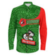 Love New Zealand Clothing - South Sydney Rabbitohs Simple Style Long Sleeve Button Shirt A35 | Love New Zealand