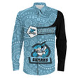 Love New Zealand Clothing - Cronulla-Sutherland Sharks Simple Style Long Sleeve Button Shirt A35 | Love New Zealand