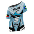 Love New Zealand Clothing - Cronulla-Sutherland Sharks Naidoc 2022 Sporty Style Off Shoulder T-Shirt A35 | Love New Zealand