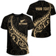 LoveNewZealand Clothing - (Custom) New Zealand Aotearoa Maori Fern - Gold Version T-Shirt A7 | LoveNewZealand