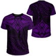 LoveNewZealand Clothing - Polynesian Tattoo Style Flower - Purple Version T-Shirt A7 | LoveNewZealand