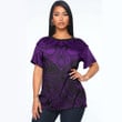 LoveNewZealand Clothing - Polynesian Tattoo Style Flower - Purple Version T-Shirt A7