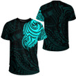 LoveNewZealand Clothing - Polynesian Tattoo Style - Cyan Version T-Shirt A7 | LoveNewZealand