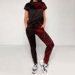 LoveNewZealand Clothing - Special Polynesian Tattoo Style - Red Version T-Shirt and Jogger Pants A7