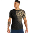 LoveNewZealand Clothing - Polynesian Tattoo Style Mask Native - Gold Version T-Shirt A7