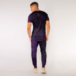 LoveNewZealand Clothing - Polynesian Tattoo Style Tiki - Purple Version T-Shirt and Jogger Pants A7